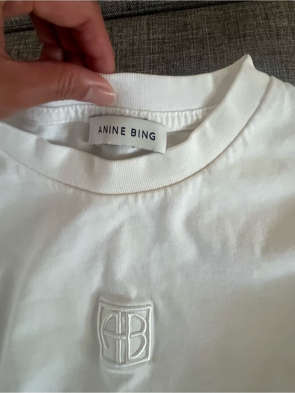 Anine Bing Myers Cropped White Tee